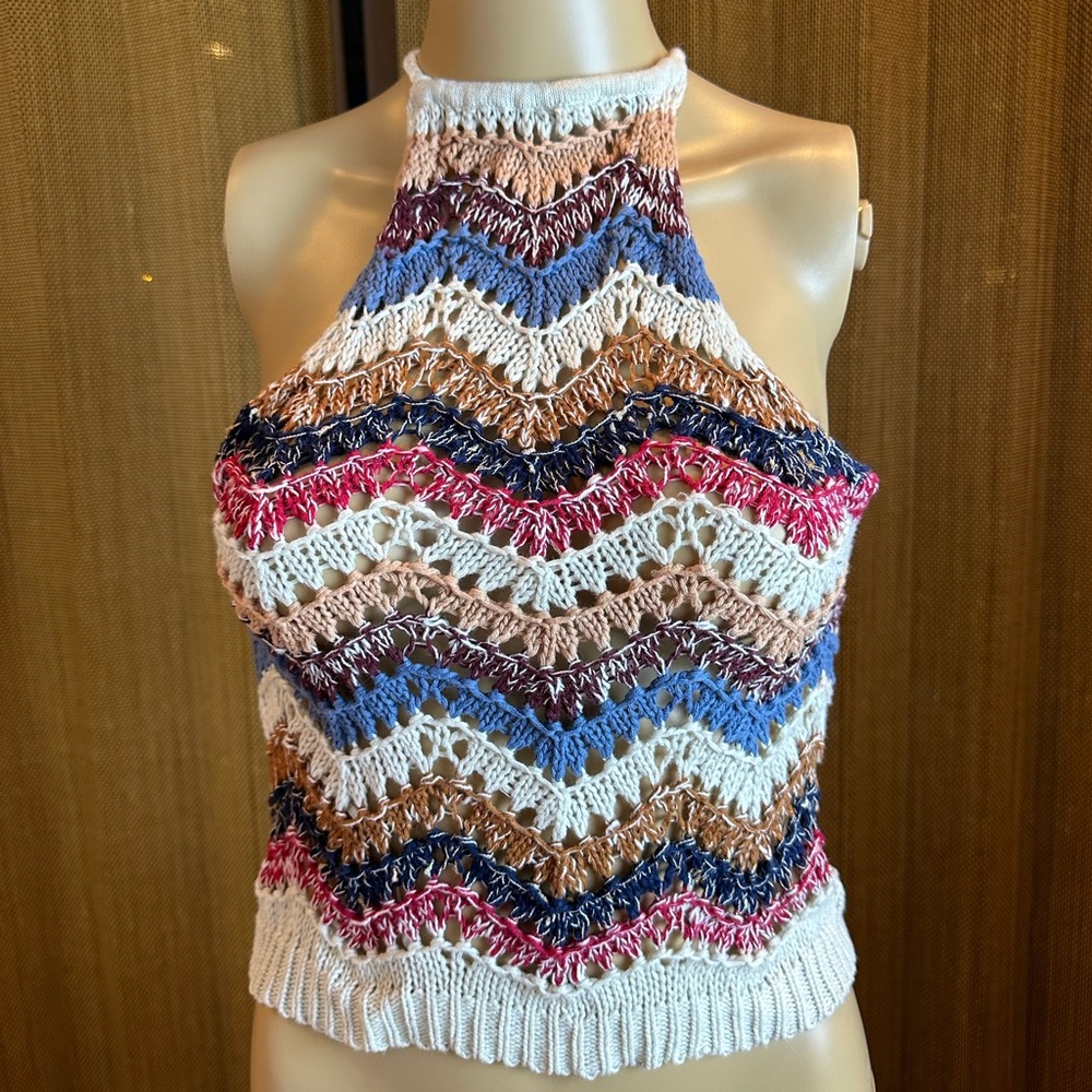 American Rag Crochet halter Top Sz S and XS